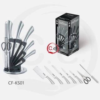 Ceppo con coltelli inox 18/10