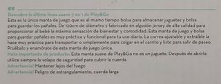 Bolsa/manta juegos para bebés