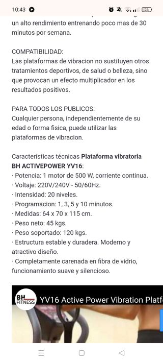 Plataforma vibratoria BH