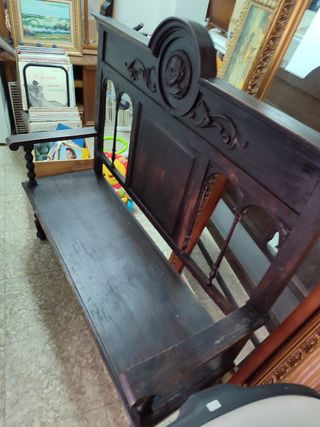 Sofá o Banco antiguo , madera de nogal