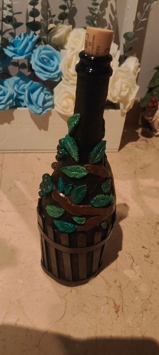 Botella decorada grande