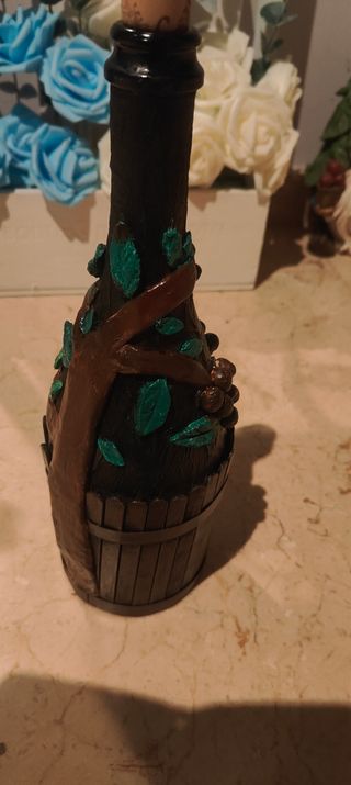 Botella decorada grande