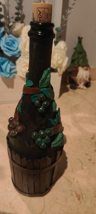 Botella decorada grande