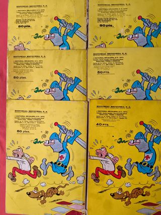 6 ANTIGUOS COMIC MORTADELO Y FILEMÓN AÑO 1975