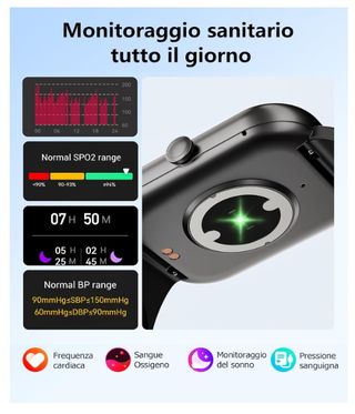 Smartwatch Uomo Donna Android iOS Nero orologio