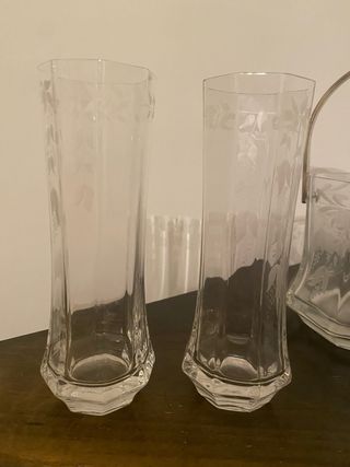 Servizio bicchieri in cristallo e acciaio