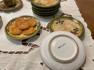 Teiera e accessori da thè vintage, Deruta.