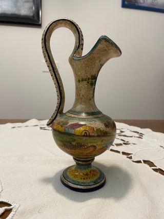 piccola anfora ceramica Deruta verde.