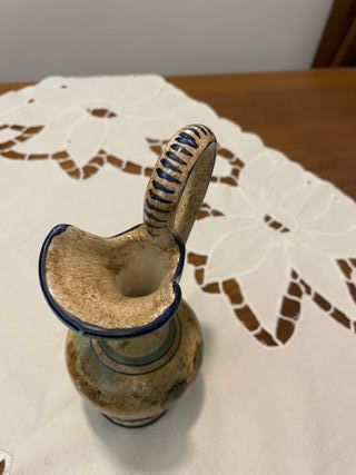 piccola anfora ceramica Deruta verde.