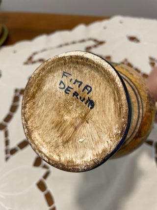 piccola anfora ceramica Deruta verde.