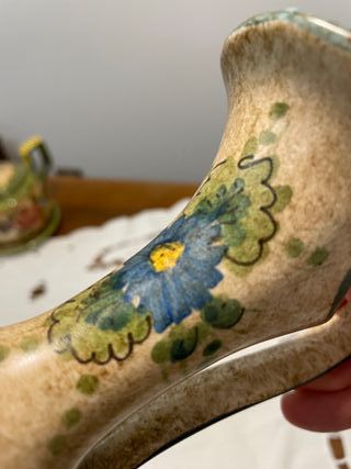 piccola anfora ceramica Deruta verde.