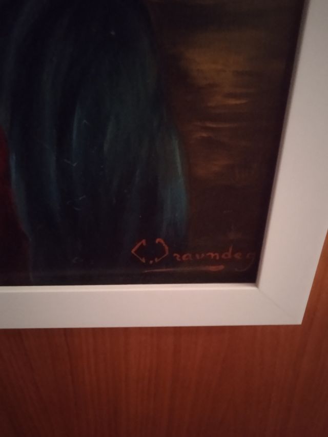 Oleo original Virgen sobre tabla