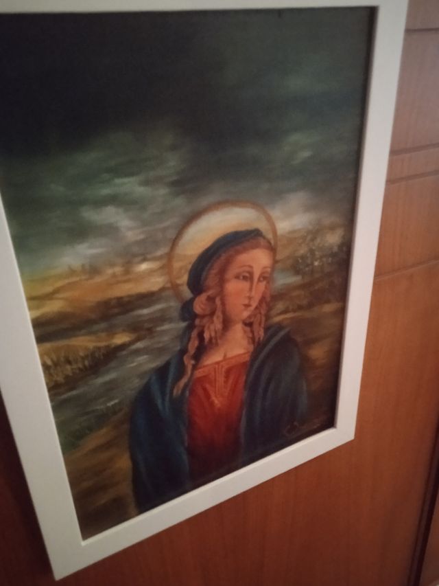 Oleo original Virgen sobre tabla