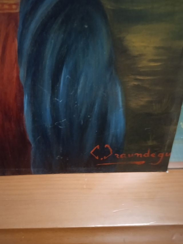 Oleo original Virgen sobre tabla