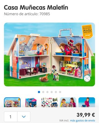 Casita maletin muñecas playmobil