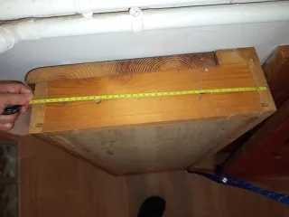 Conjunto mesa y rinconera rústico.Madera maciza pi