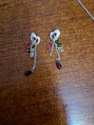 Colgante y pendientes  plata