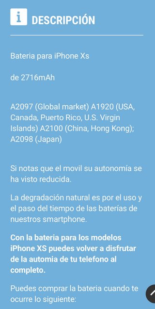 Nuova batteria per iPhone XS