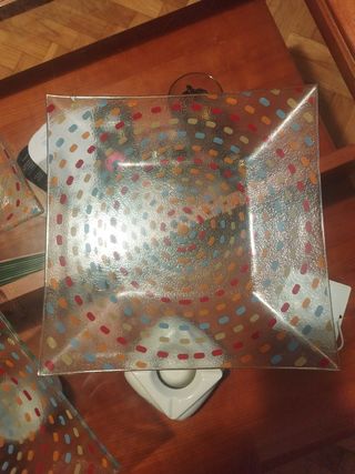 Centro de mesa cristal tres piezas