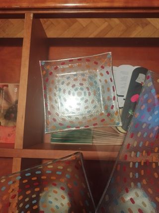 Centro de mesa cristal tres piezas