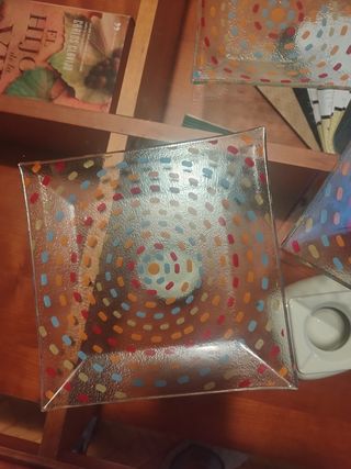 Centro de mesa cristal tres piezas