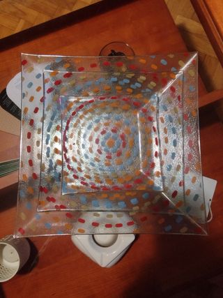 Centro de mesa cristal tres piezas