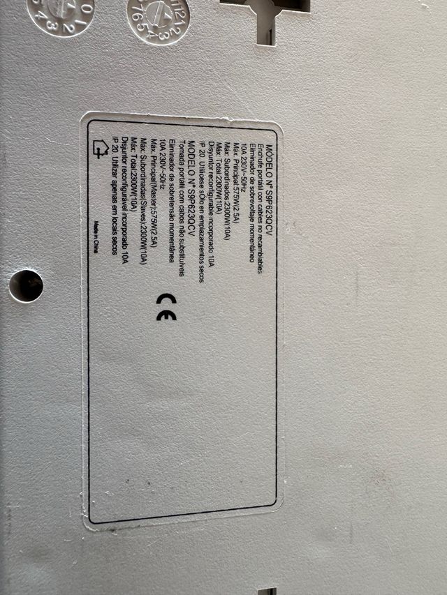 Regleta base alimentación Master slave