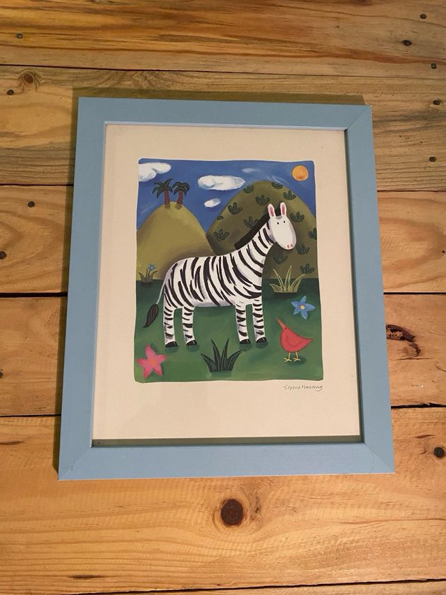 Lote cuatro cuadros animales infantiles