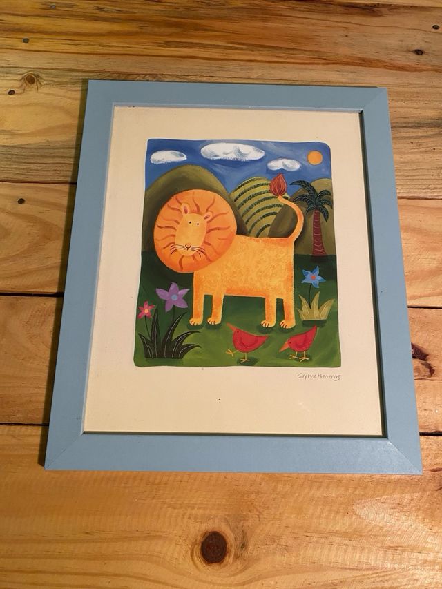 Lote cuatro cuadros animales infantiles