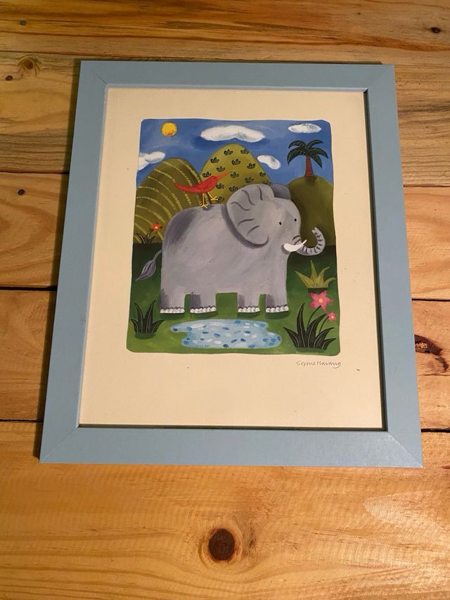 Lote cuatro cuadros animales infantiles