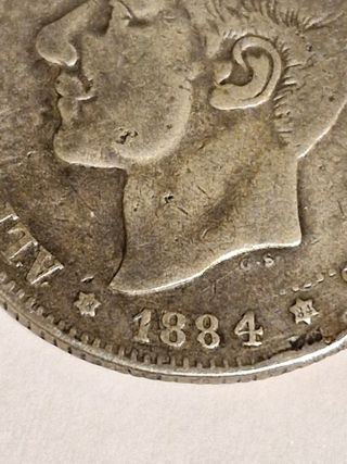 2 pesetas Alfonso XII 1884 *84 Madrid MS-M