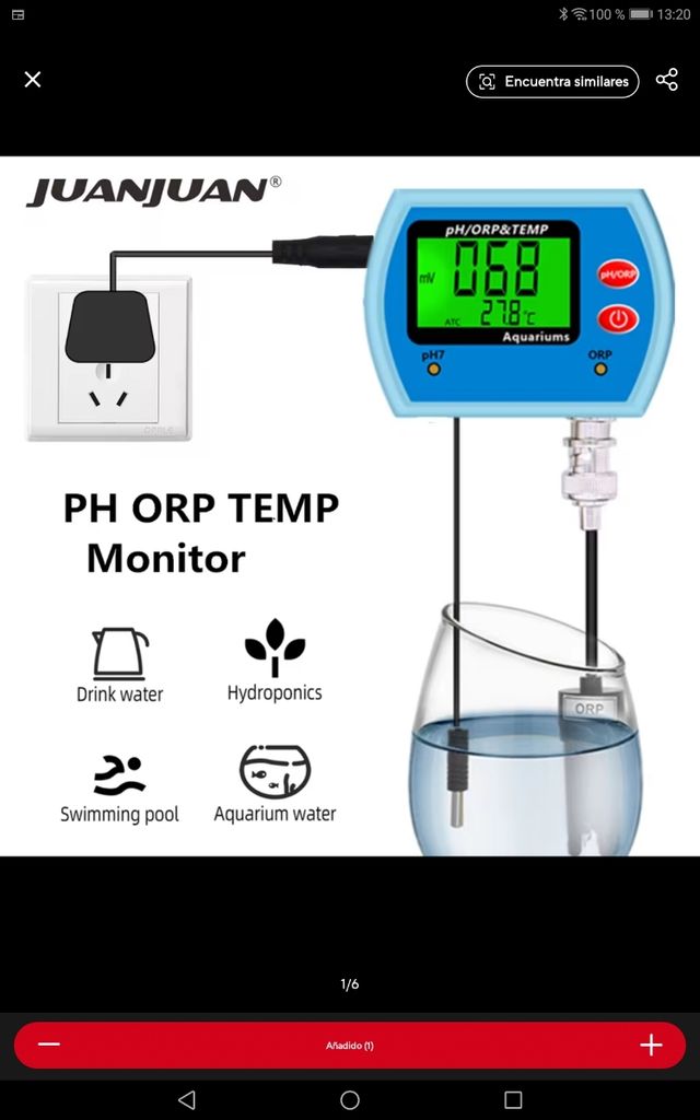 MEDIDOR PH ORP TEMPERATURA ACUARIO