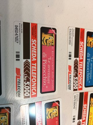 Schede telefoniche nuove serie pinocchio