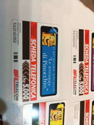 Schede telefoniche nuove serie pinocchio