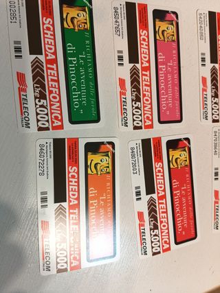 Schede telefoniche nuove serie pinocchio