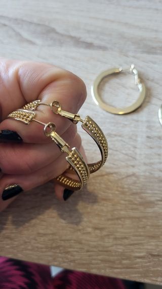 Lote par de aros dorados grandes