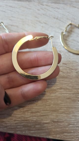 Lote par de aros dorados grandes