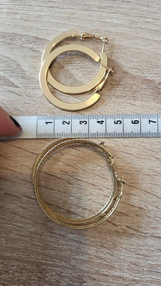 Lote par de aros dorados grandes