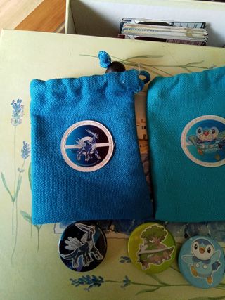 Lote bolsitas y chapas pokemon