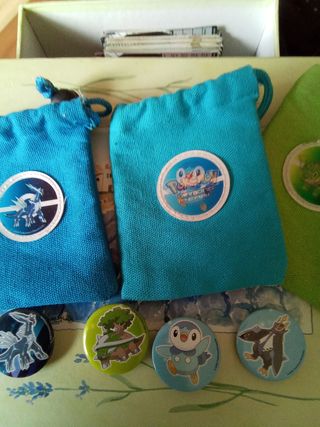 Lote bolsitas y chapas pokemon