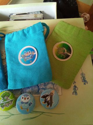 Lote bolsitas y chapas pokemon