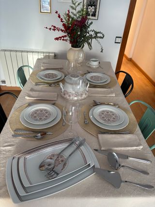 Vajilla completa porcelana Santa Clara cuberteria