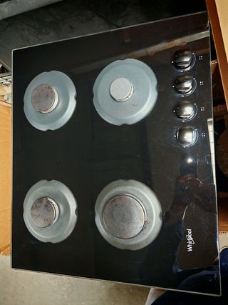 Placa 4 fuegos cristal gas Whirlpool