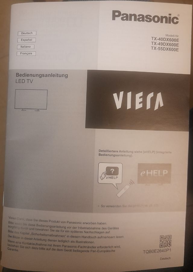 Smart TV 55" Panasonic TX-55DX600E