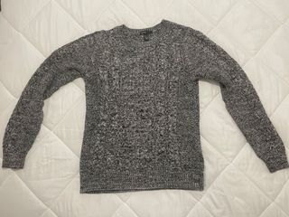 Jersey mango jaspeado azul blanco