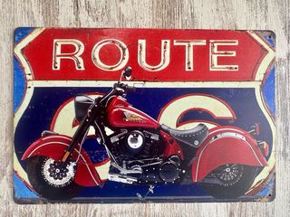 Cartel moto Indian Ruta 66