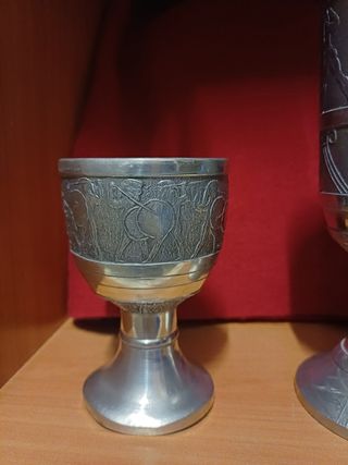 Set bicchieri di peltro