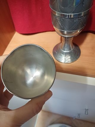 Set bicchieri di peltro