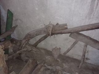 Arado romano de madera de dos animales