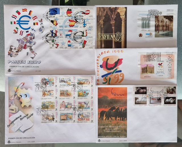 Sobres de Primer Dia sellos año 1999 completo